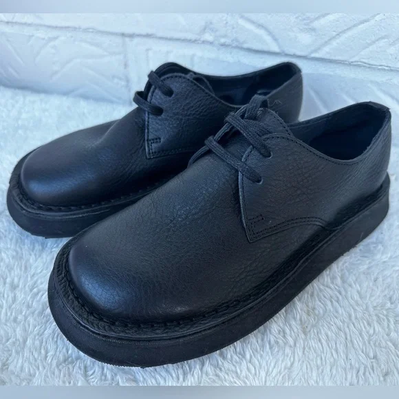 New Camper Brothers Polze Black Leather Shoes Size 37 - Picture 2 of 8